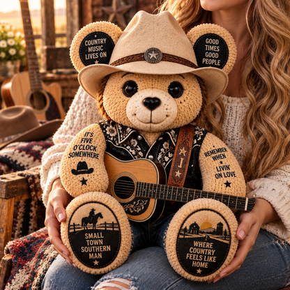 Alan Jackson Custom Shaped Bear Pillow – Unique Gift for Classic Music Lovers