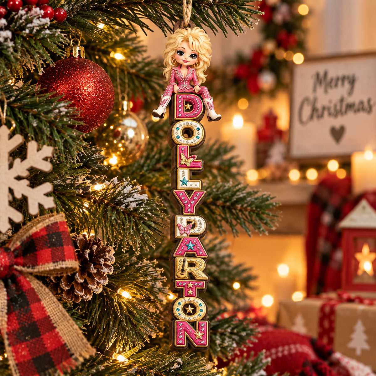 Dolly Parton Christmas Ornament - Country Music Fan Gift