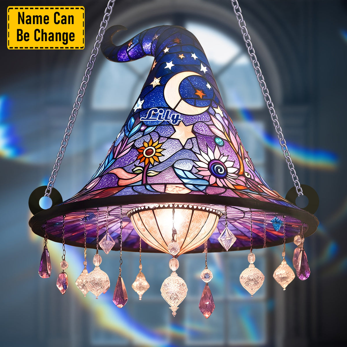 Witch Hat - Personalized Witch Acrylic Window Hanging Suncatcher