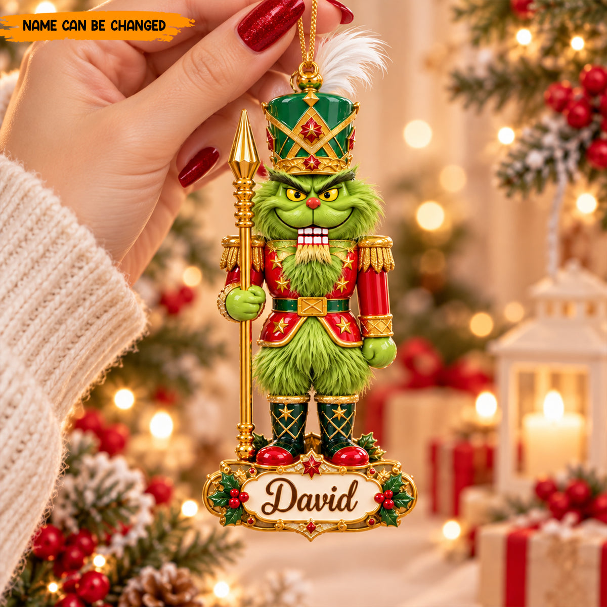 Personalized Grinch Nutcracker Christmas Ornament