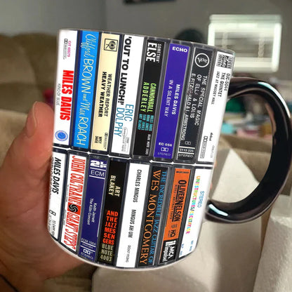 Jazz Albums Cassette Retro Collection Accent Mug