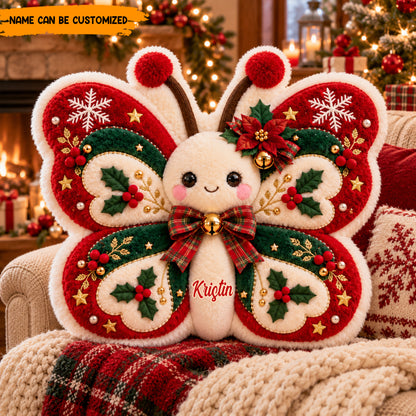 Personalized Christmas Butterfly Shaped Pillow