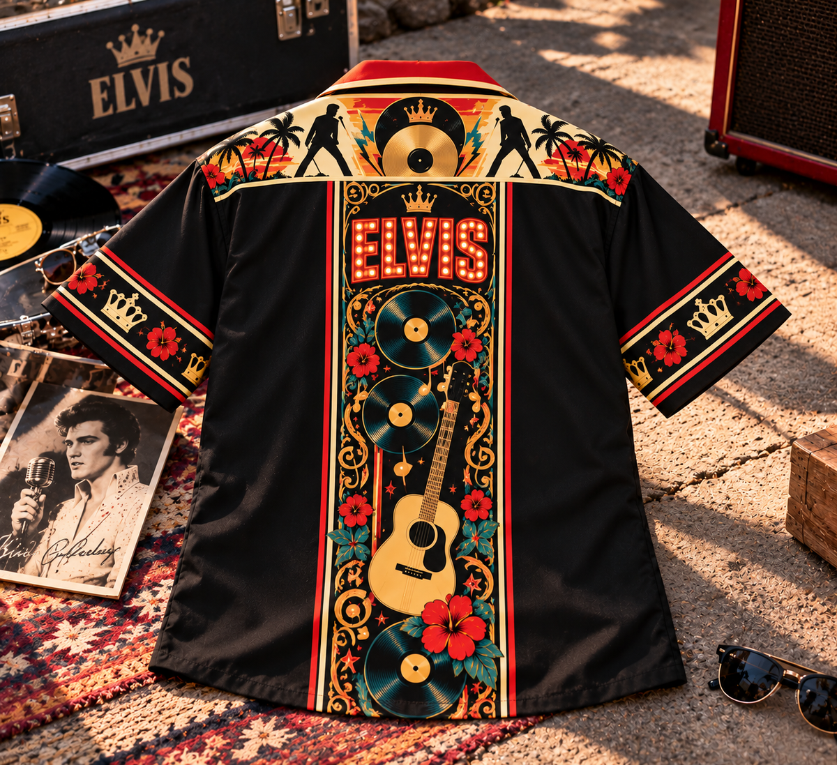 Elvis Presley Hawaiian Shirt – King of Rock 'n' Roll Inspired Gift Featuring Elvis