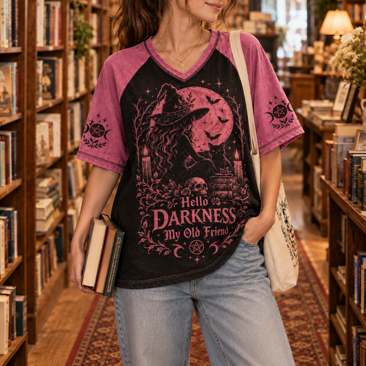 Hello Darkness Halloween - Spooky Halloween V-Neck Shirt