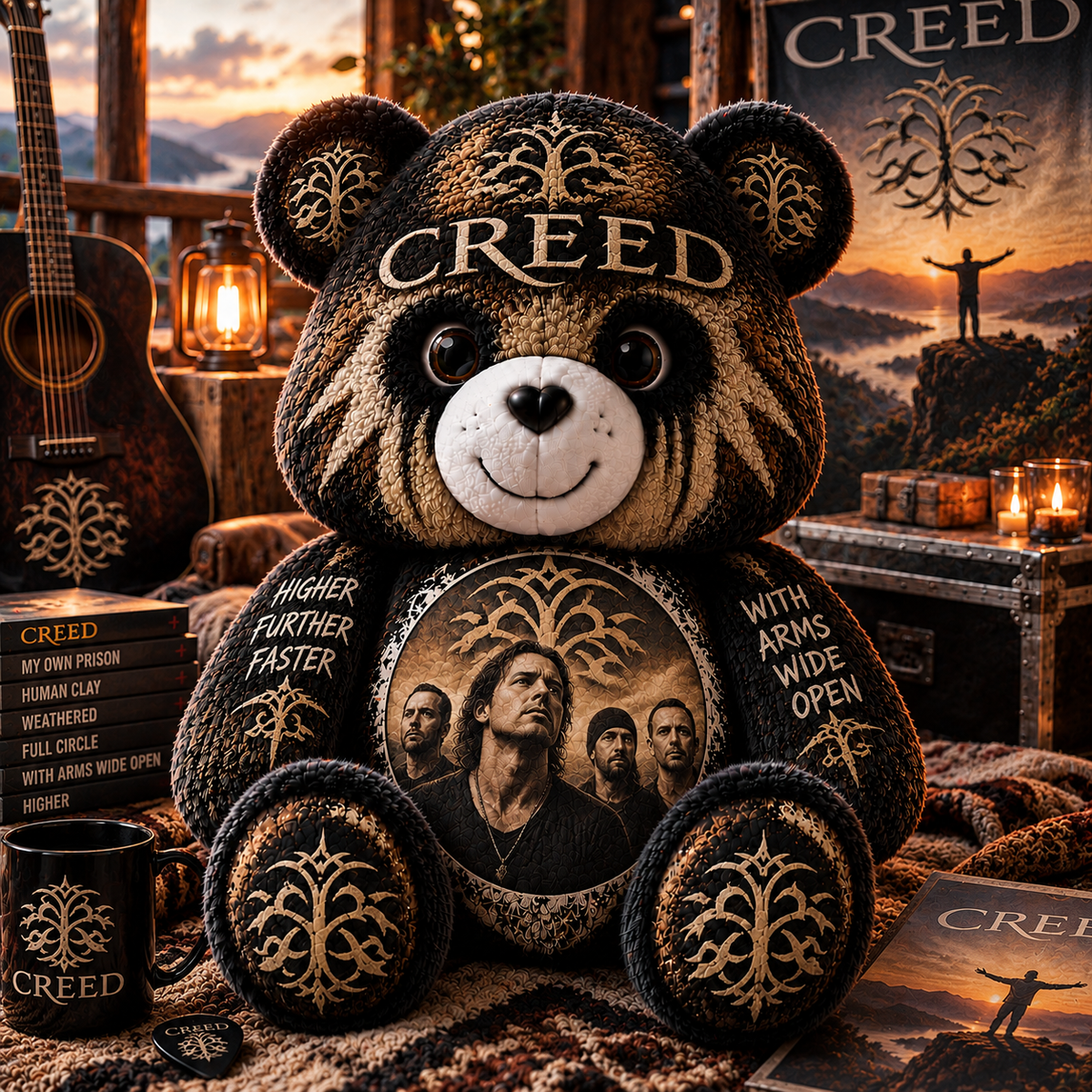 Creed Custom Shaped Bear Pillow – Unique Gift for Classic Music Lovers