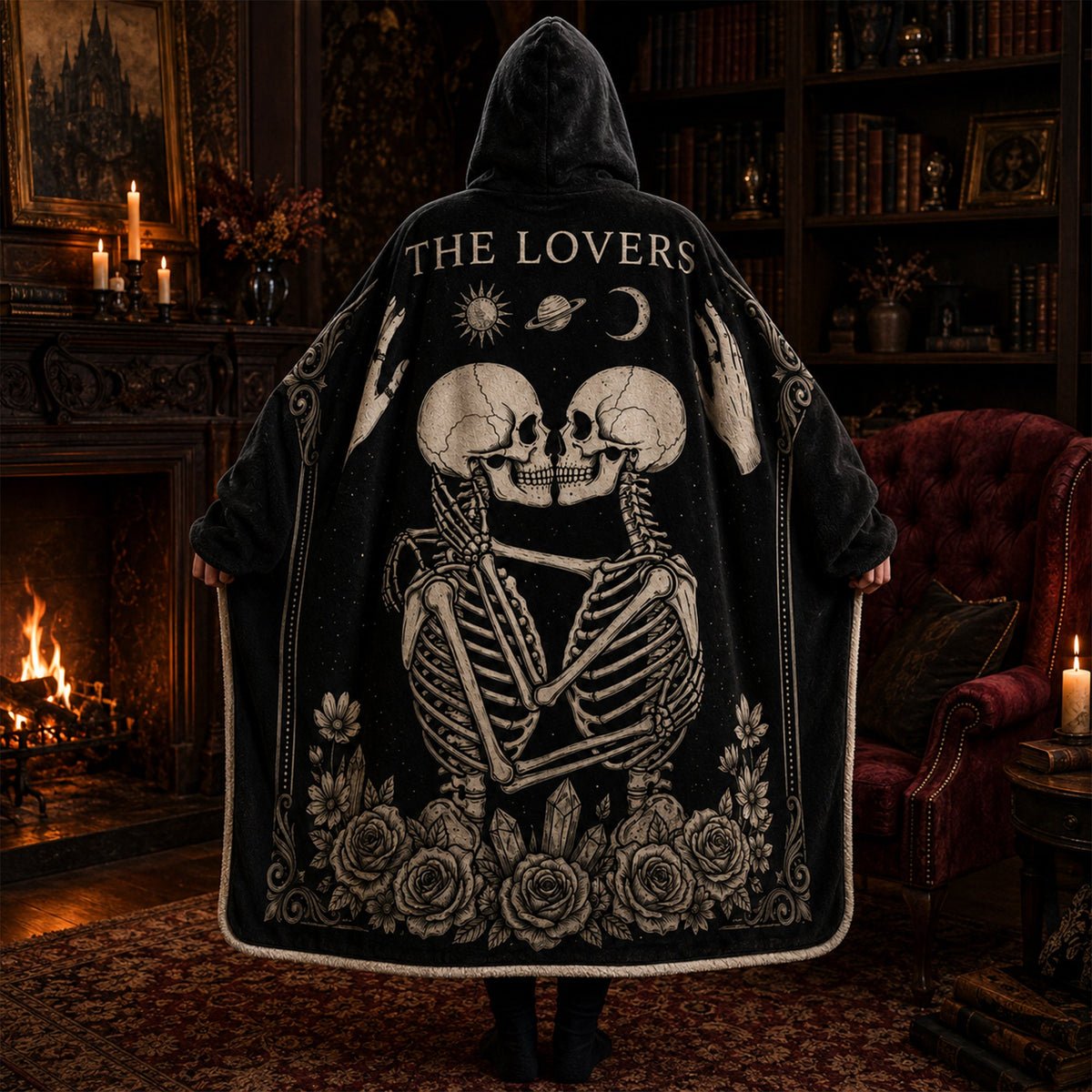 Couple Skeleton Hooded Blanket