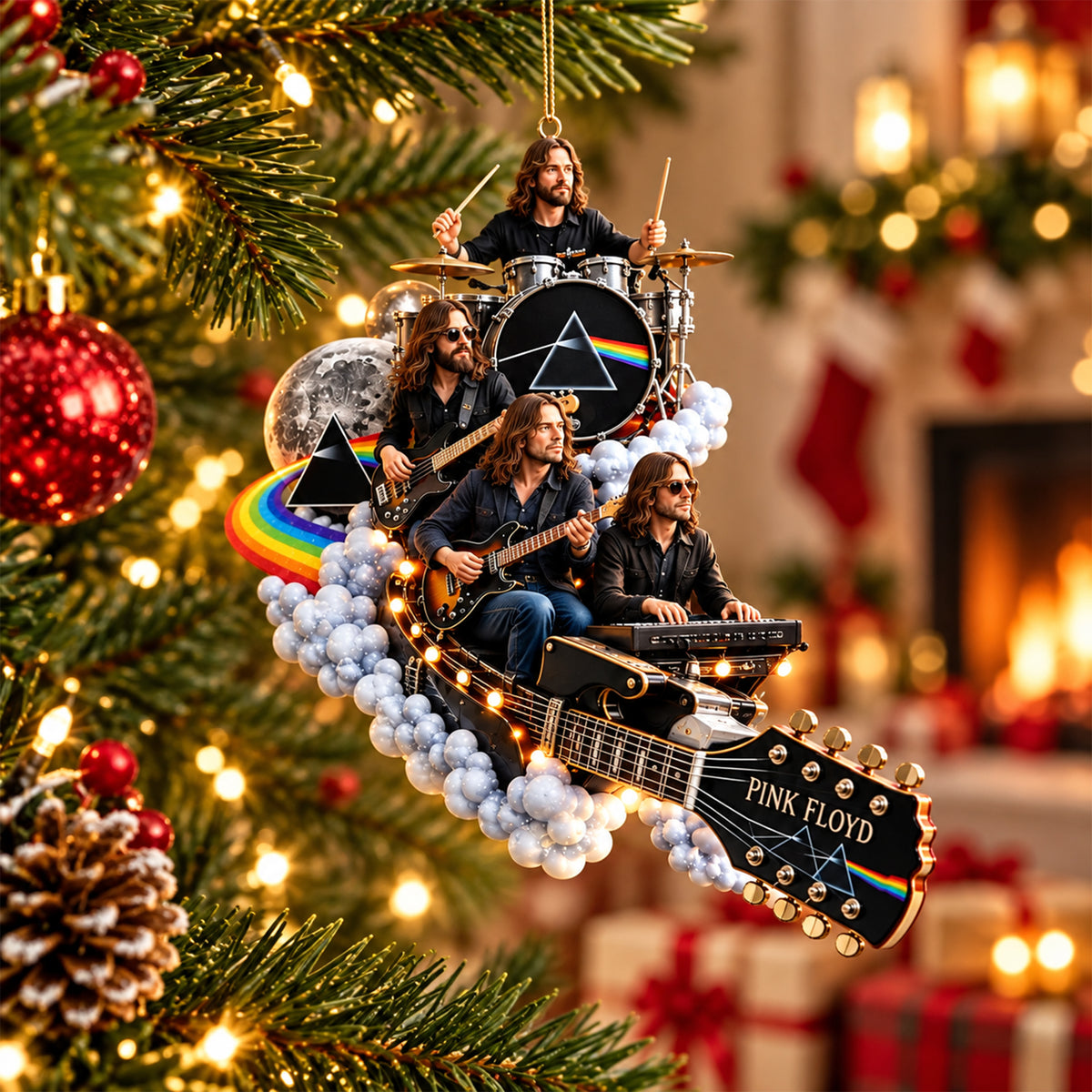 Pink Floyd Holiday Jam Guitar Ornament