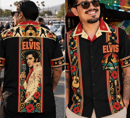 Elvis Presley Hawaiian Shirt – King of Rock 'n' Roll Inspired Gift Featuring Elvis