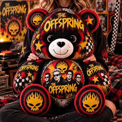 The Offspring Custom Shaped Bear Pillow – Unique Gift for Classic Music Lovers