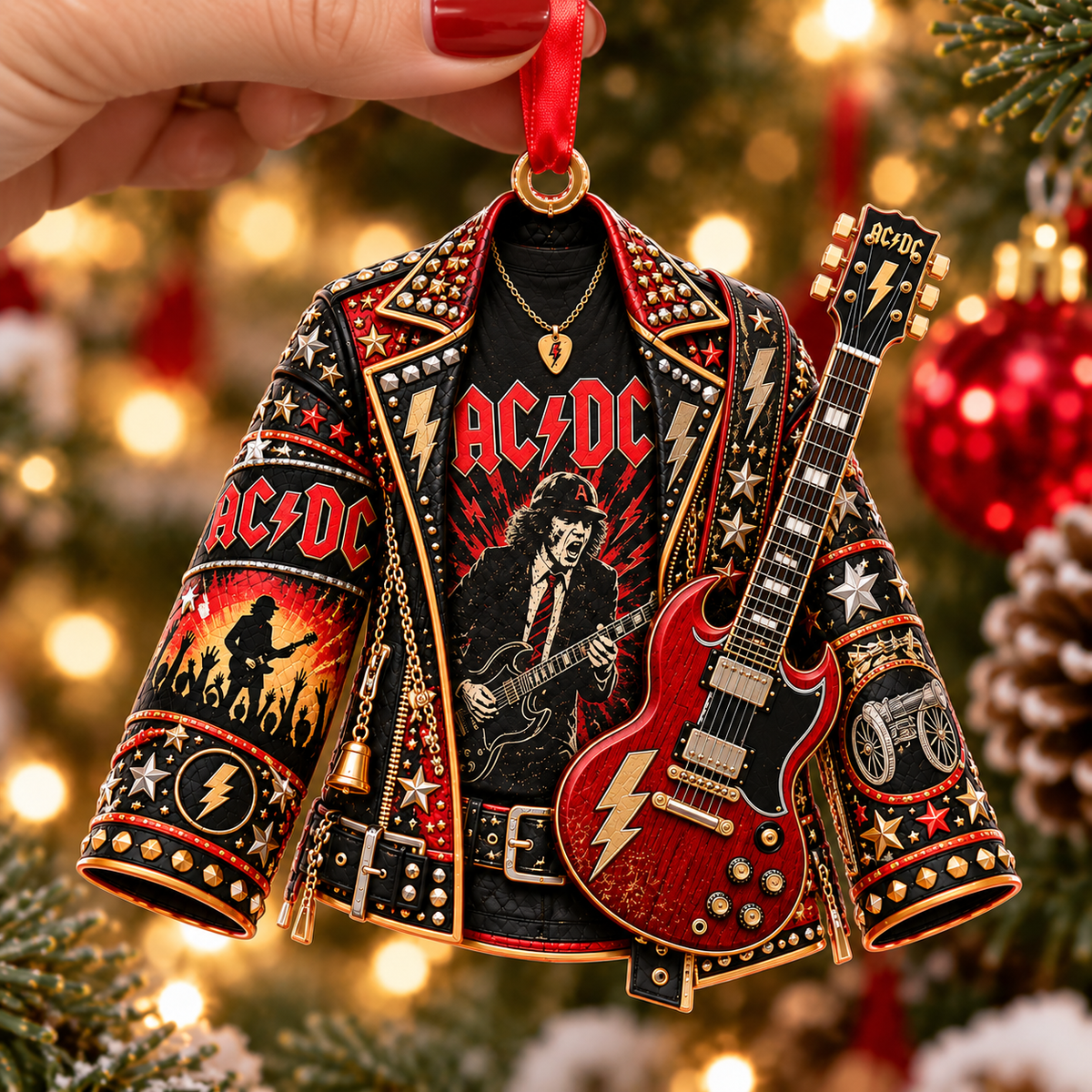 AC/DC Christmas Ornament -  Classic Music Legend Gift