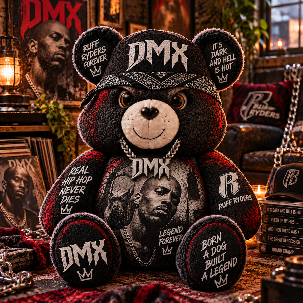 DMX Custom Shaped Bear Pillow – Unique Gift for Classic Music Lovers