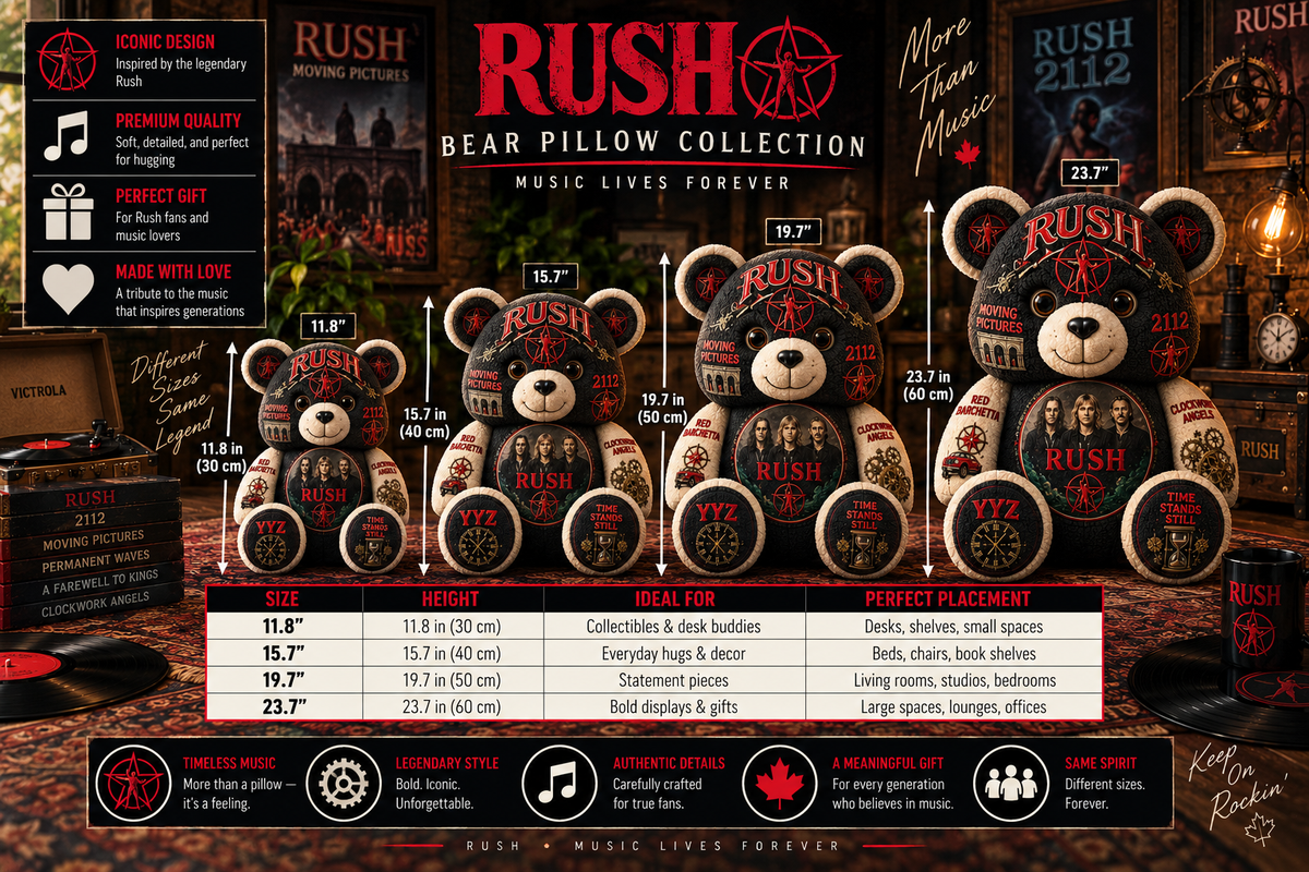 Rush Bear Custom Shaped Pillow – Progressive Rock Music Fan Gift