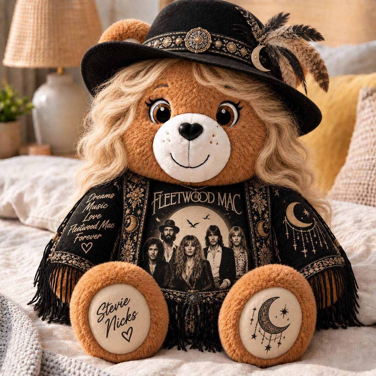 Fleetwood Mac Custom Shaped Bear Pillow – Classic Music Legend Gift
