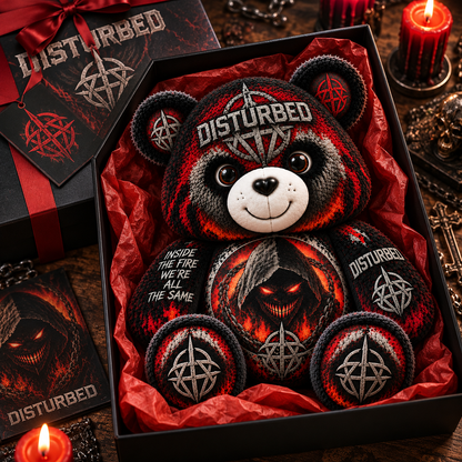 Disturbed Custom Shaped Bear Pillow – Unique Gift for Classic Music Lovers