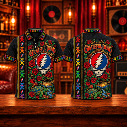 Grateful Dead Vintage Polo Shirt - Classic Rock Music Fan Gift