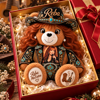 Reba McEntire Custom Shaped Bear Pillow – Unique Gift for Classic Music Lovers