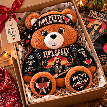 Tom Petty & The Heartbreakers Custom Shaped Bear Pillow – Unique Gift for Classic Music Lovers