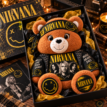 Nirvana Custom Shaped Bear Pillow – Unique Gift for Classic Music Lovers