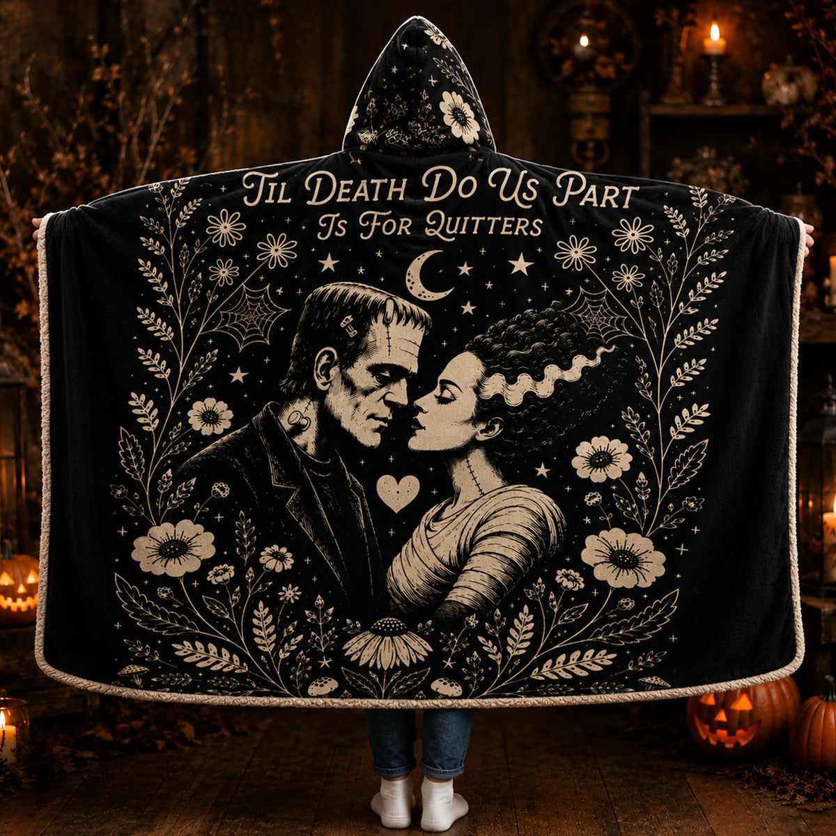 Horror Couple Hooded Blanket