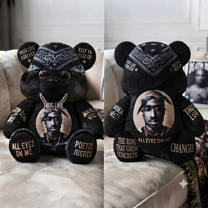 2Pac Custom Shaped Bear Pillow – Unique Gift for Classic Hip Hop Lovers