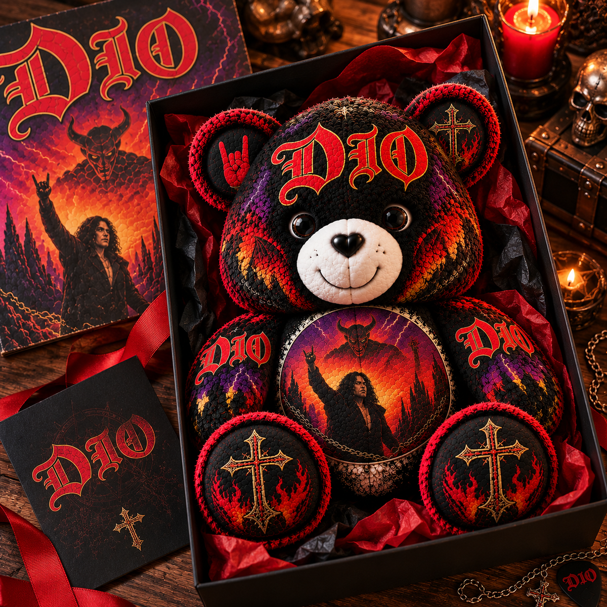 Dio Custom Shaped Bear Pillow – Unique Gift for Classic Music Lovers