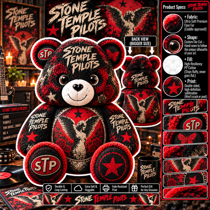 Stone Temple Pilots-Custom Shaped Bear Pillow – Unique Gift for Classic Music Lovers