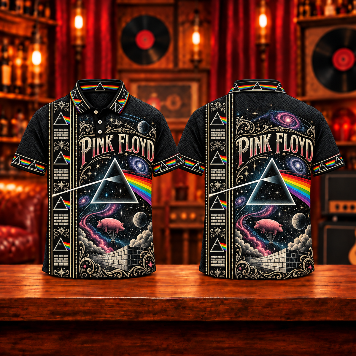 Pink Floyd Vintage Polo Shirt - Classic Rock Music Fan Gift