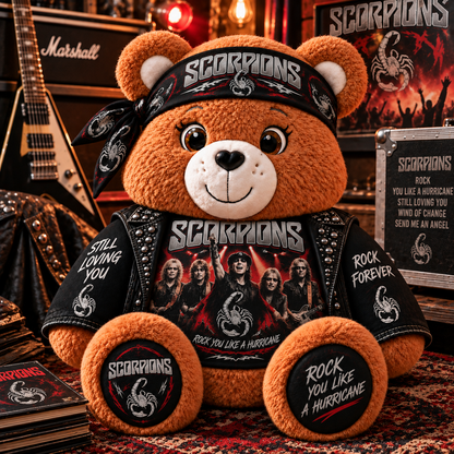Scorpions Custom Shaped Bear Pillow – Unique Gift for Scorpions Fans & Classic Rock Lovers