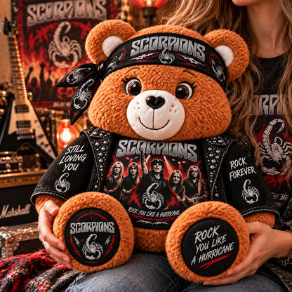 Scorpions Custom Shaped Bear Pillow – Unique Gift for Scorpions Fans & Classic Rock Lovers