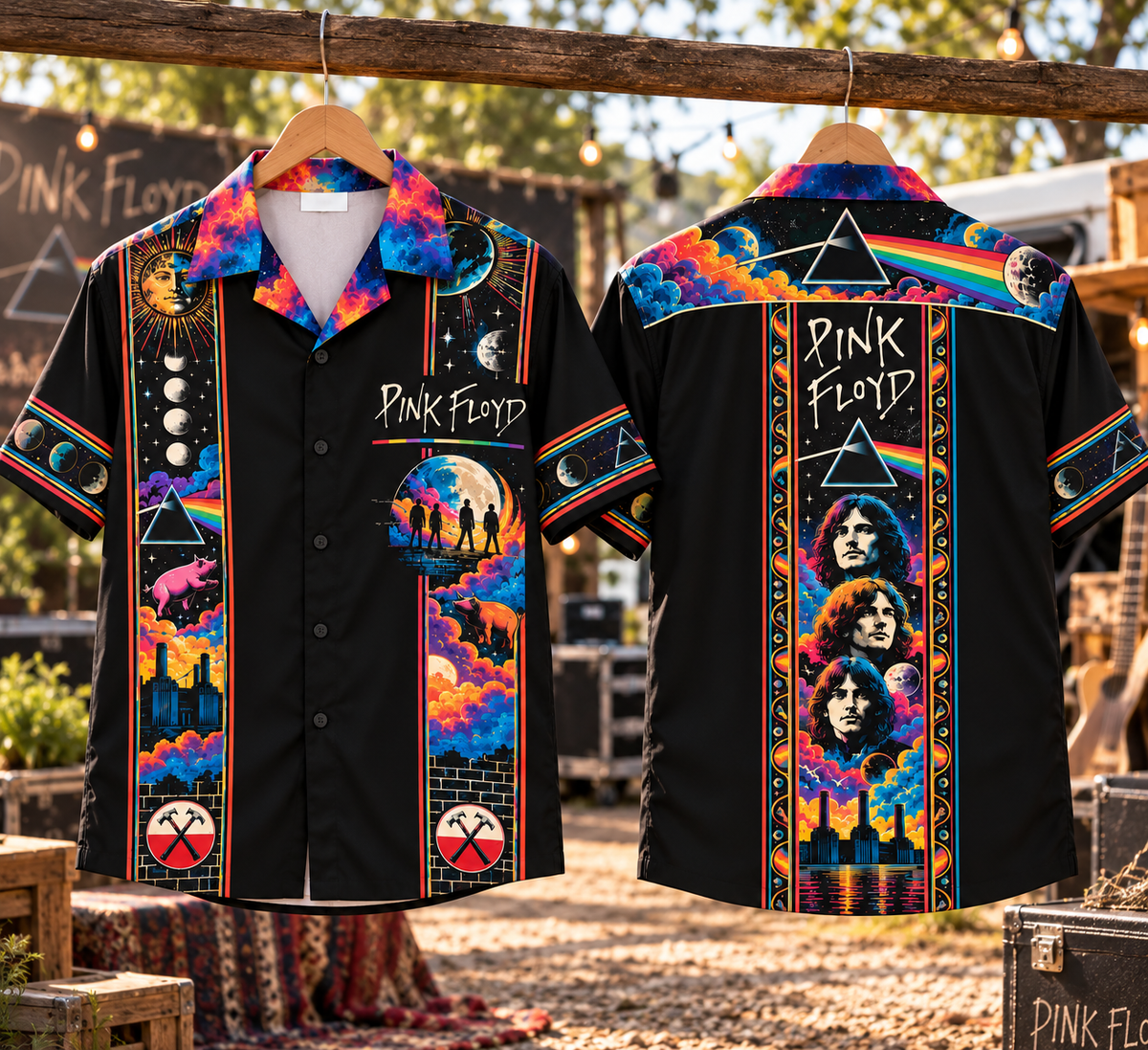 Pink Floyd Hawaiian Shirt – Psychedelic Rock Inspired Gift Featuring The Dark Side of the Moon