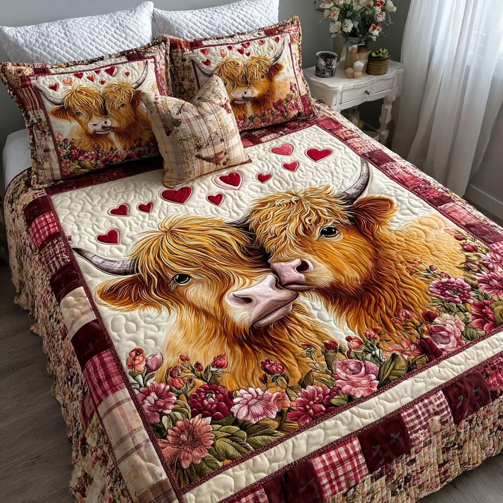 Couple Cow Quilt  Bedding Set