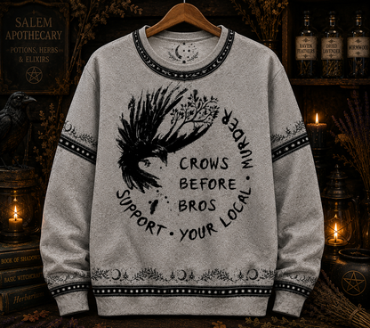 Funny Crows Before Bros – Support Your Local Murder” V-Neck Shirt