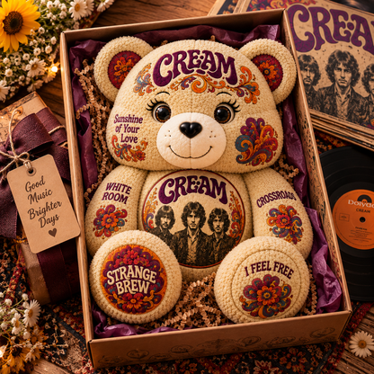 Cream Custom Shaped Bear Pillow – Unique Gift for Classic Music Lovers