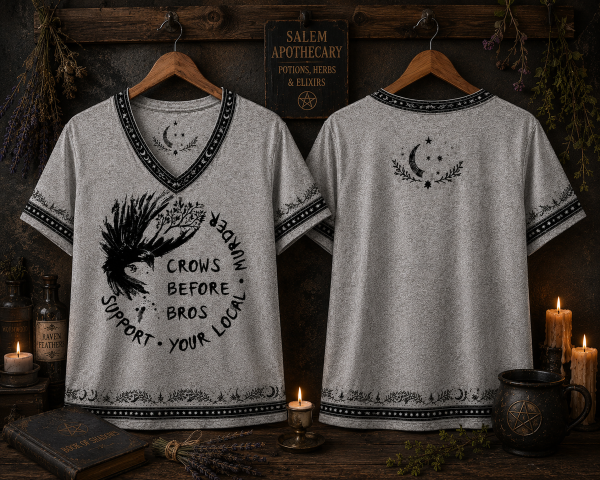 Funny Crows Before Bros – Support Your Local Murder” V-Neck Shirt