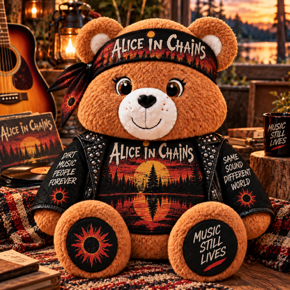 Alice in Chains Custom Shaped Bear Pillow – Unique Gift for Alice in Chains Fans & Grunge Rock Lovers