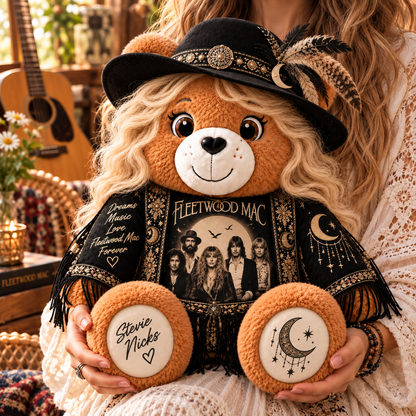 Fleetwood Mac Custom Shaped Bear Pillow – Classic Music Legend Gift