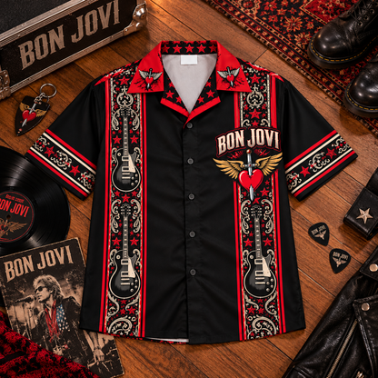 Bon Jovi Hawaiian Shirt – Classic Rock Inspired Gift Featuring Jon Bon Jovi