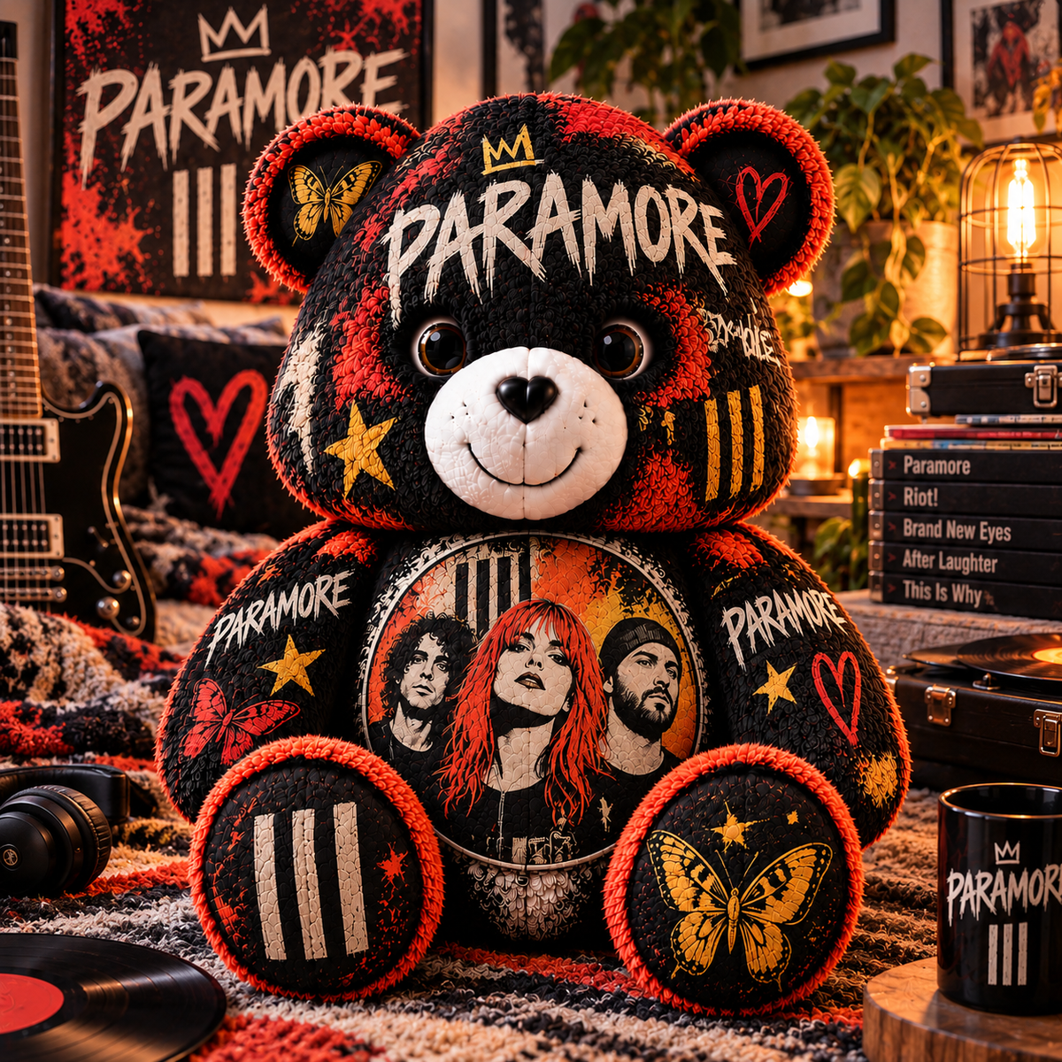 Paramore Custom Shaped Bear Pillow – Unique Gift for Classic Music Lovers