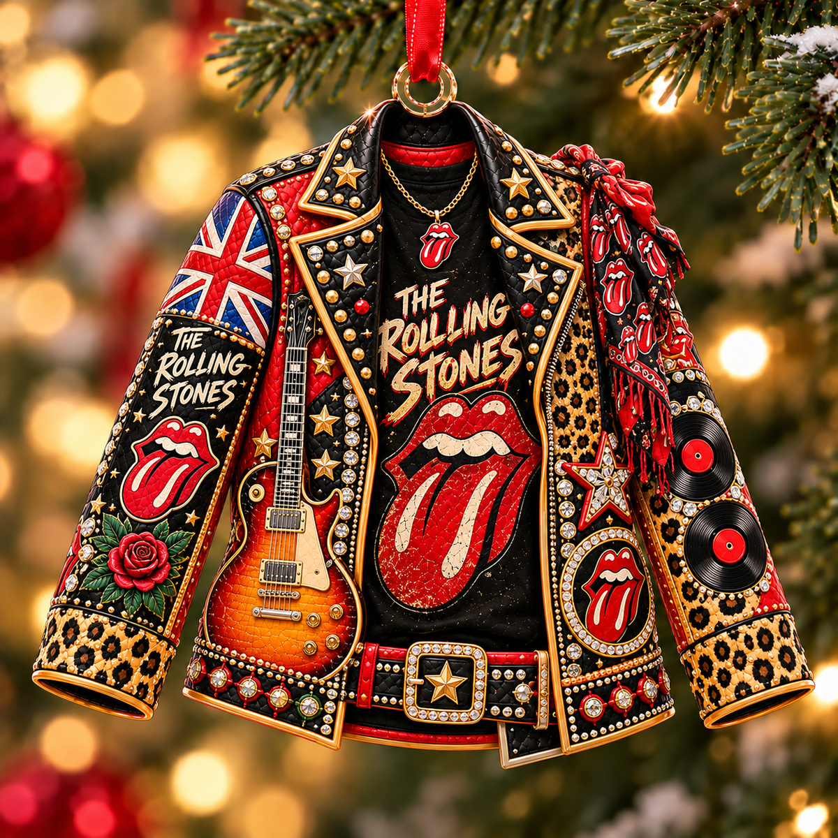 The Rolling Stones Christmas Ornament-  Classic Music Legend Gift