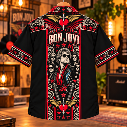 Bon Jovi Hawaiian Shirt – Classic Rock Inspired Gift Featuring Jon Bon Jovi