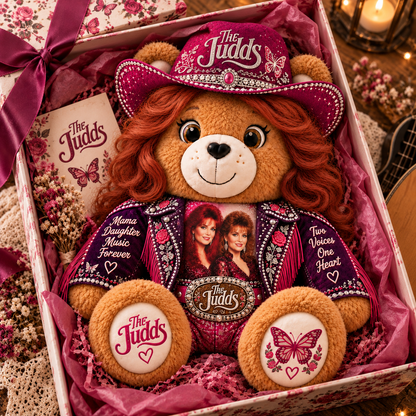 The Judds Custom Shaped Bear Pillow – Unique Gift for Classic Music Lovers