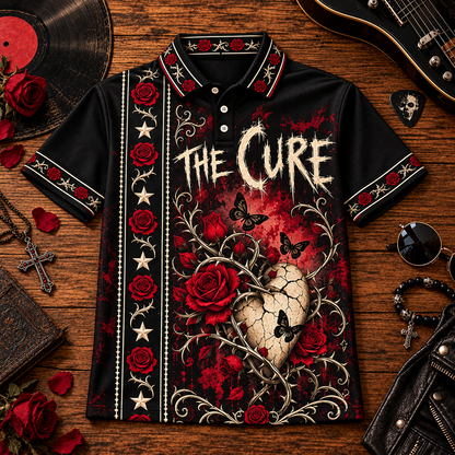 The Cure Vintage Polo Shirt - Classic Rock Music Fan Gift