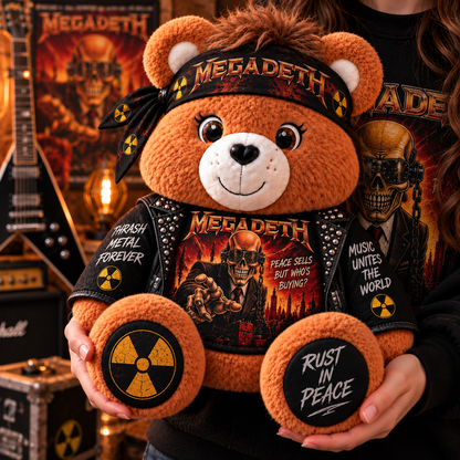 Megadeth Custom Shaped Bear Pillow – Unique Gift for Classic Music Lovers