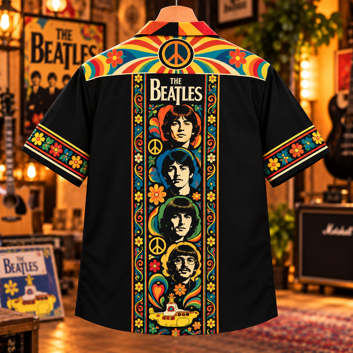The Beatles Hawaiian Shirt – Retro Psychedelic Rock Inspired Gift Featuring Abbey Road
