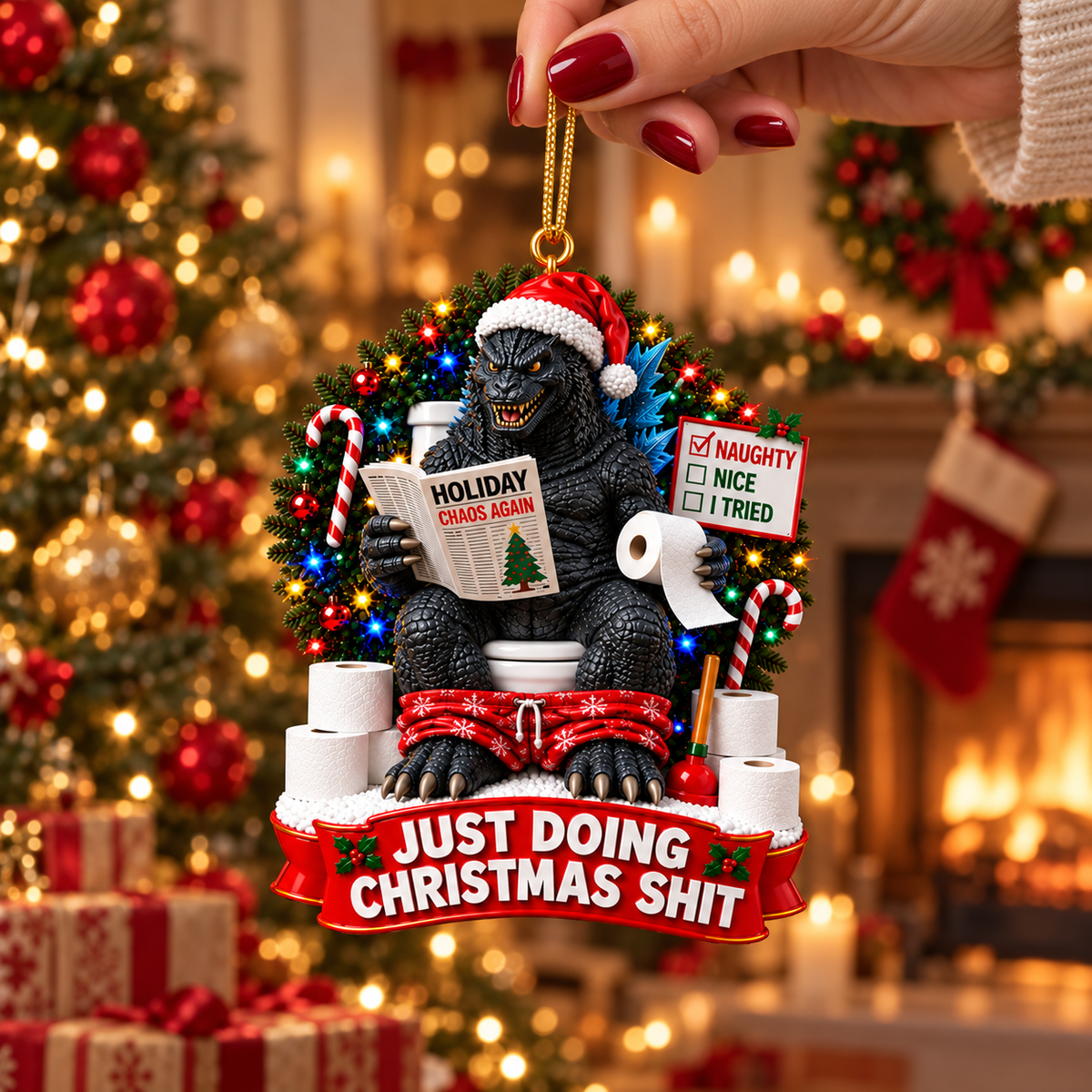 Christmas Chaos Giant Monster Christmas Ornament