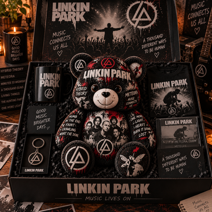 Linkin Park Bear Custom Shaped Pillow – Alternative Rock Music Fan Gift, Nu Metal Collectible