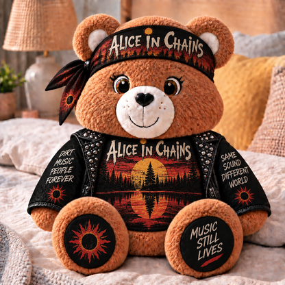 Alice in Chains Custom Shaped Bear Pillow – Unique Gift for Alice in Chains Fans & Grunge Rock Lovers