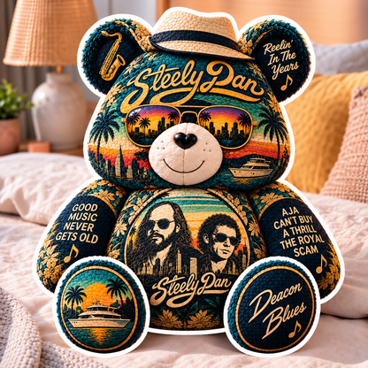 Steely Dan Custom Shaped Bear Pillow – Unique Gift for Classic Music Lovers