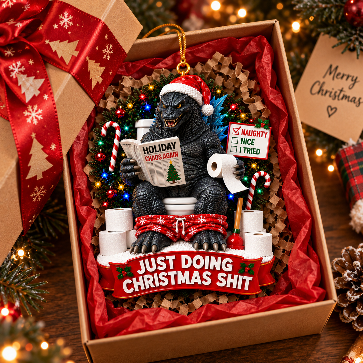 Christmas Chaos Giant Monster Christmas Ornament