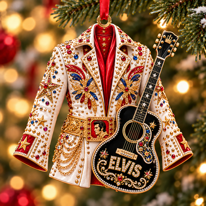 Elvis Presley Christmas Acrylic Ornament - Classic Music Legend Gift